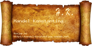 Handel Konstantina névjegykártya